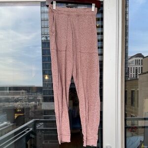 Aerie Heathered Pink Plush Joggers